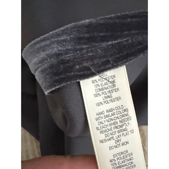 Eliza J Velvet One Shoulder Bow Evening Gown Dress Gray Size 6P NWT - Picture 9 of 12